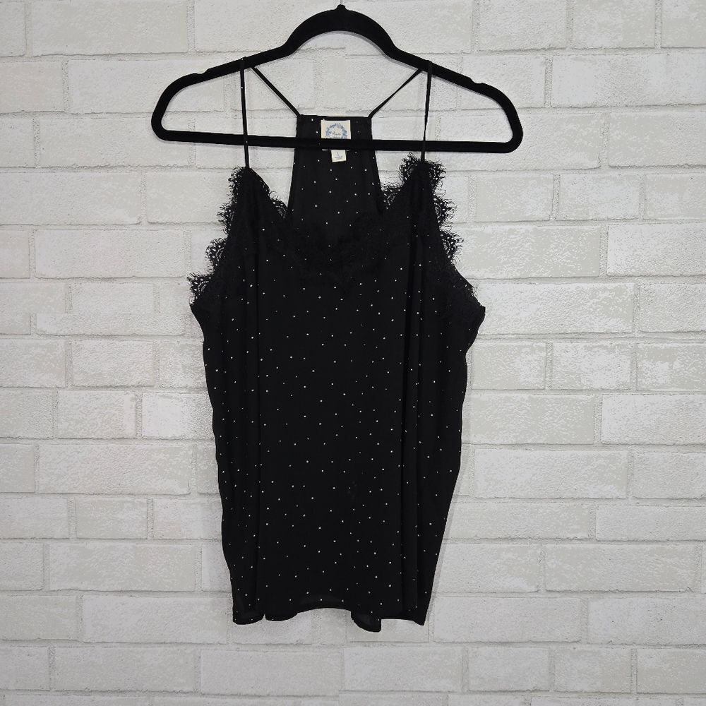 blue rain spotted tank top